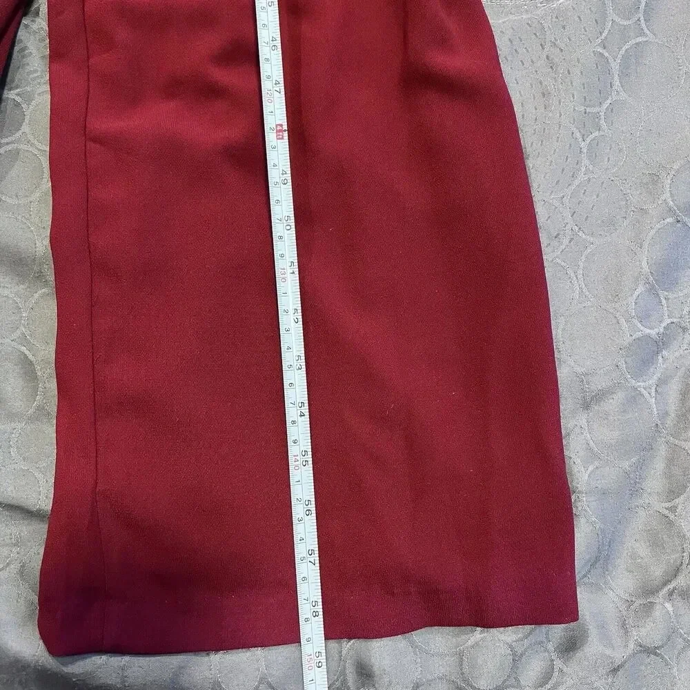 Lulu’s Women's Burgundy Kiska Lace Back Wide Leg Jumpsuit side Pockets Medium - Picture 15 of 16